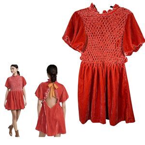 Free People Gumdrop Gum Drop Mini Dress Orange Red Size Medium